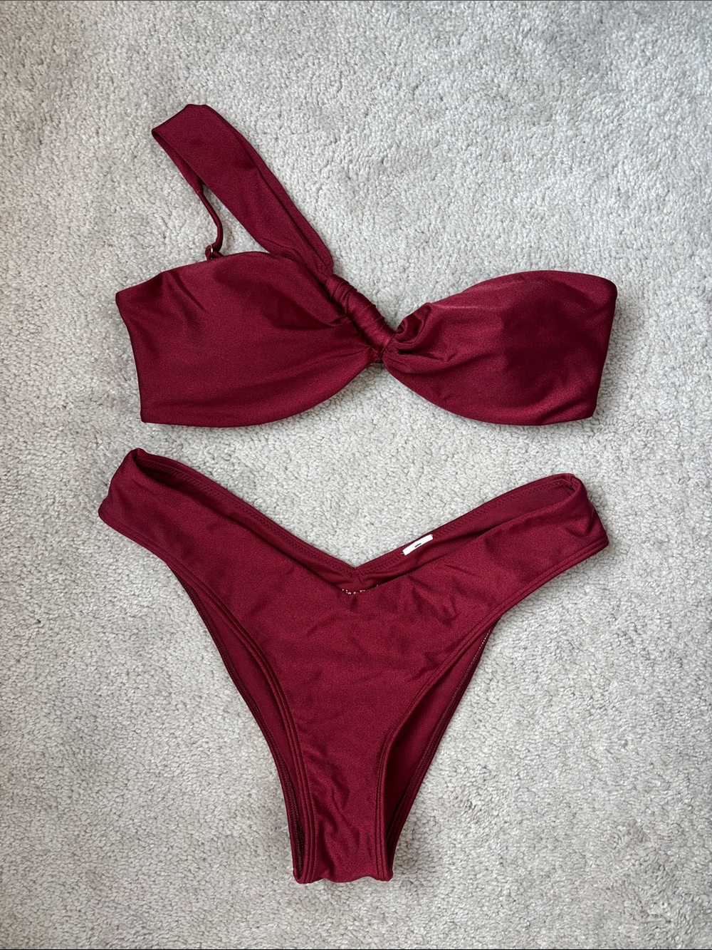 Abercrombie & Fitch Maroon Twist Bandeau Bikini